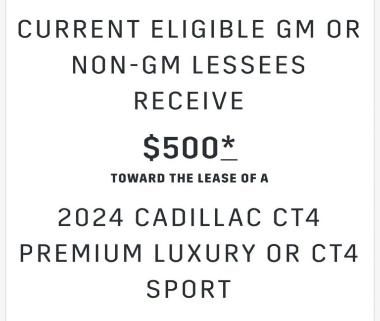 Cadillac CT4 Incentive February 2024 GM Authority