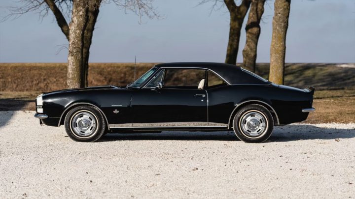 Side view of the 1967 Chevy Camaro RS/SS heading to auction.