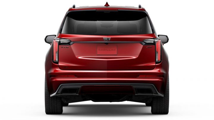 Rear view of the 2025 Cadillac XT6 with the Onyx Package.