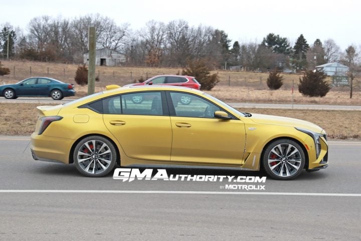 Side profile of 2025 Cadillac CT5-V Blackwing. Cadillac CT5 deals include low-interest financing in April 2025.