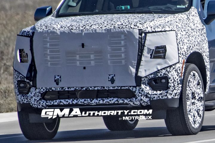 The front end of a refreshed 2025 GMC Yukon Denali prototype.