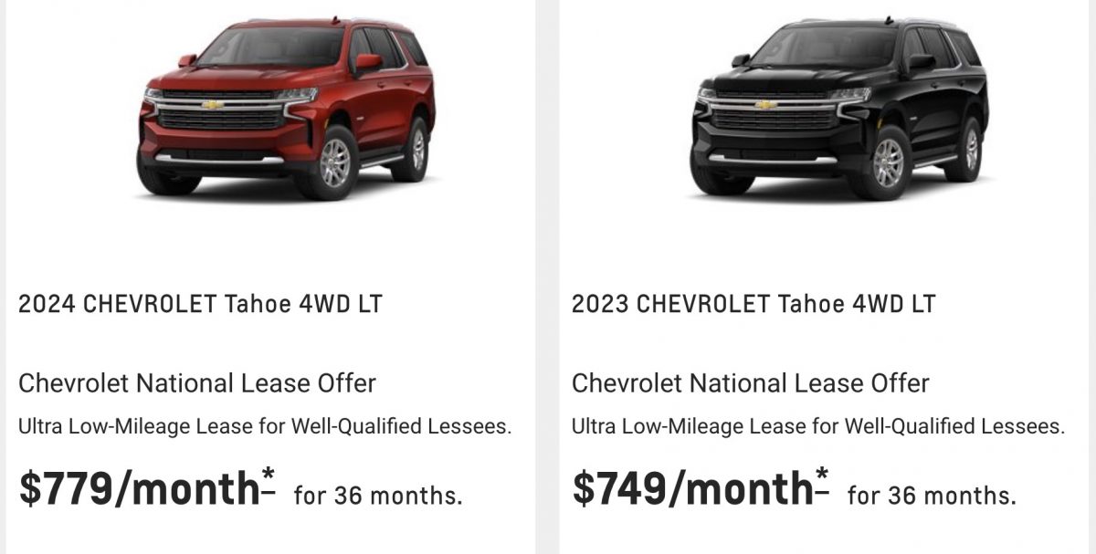 Chevy Tahoe Lease Offered Nationwide In March 2024