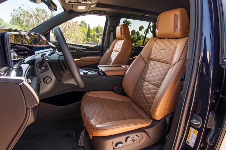 Cockpit view of the Cadillac Escalade. 