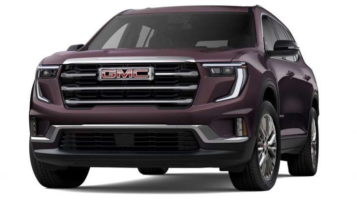 Front three quarters view of the 2024 GMC Acadia.