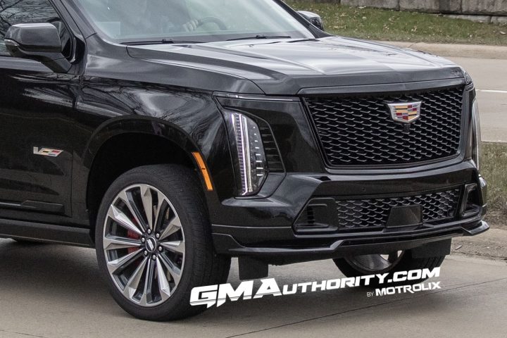 A close-up photo of the 2025 Cadillac Escalade-V and its front fascia.