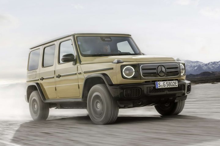 The front end of the all-electric 2025 Mercedes-Benz G 580.