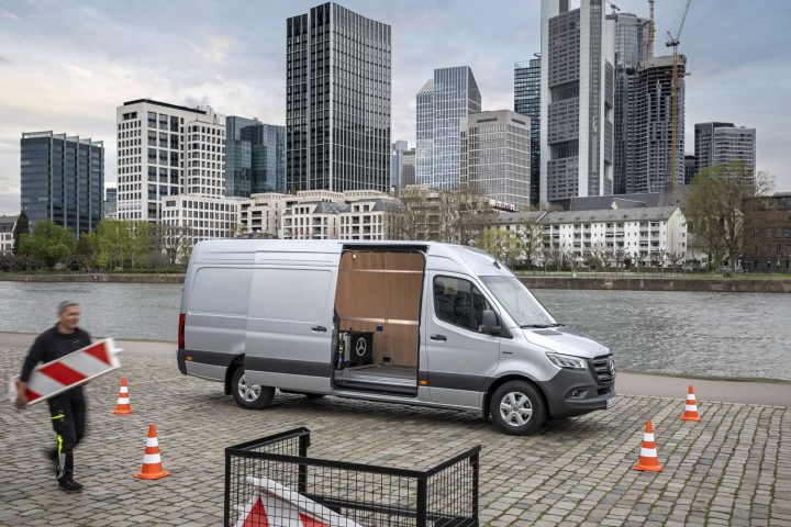 Side view of the 2025 Mercedes-Benz eSprinter.