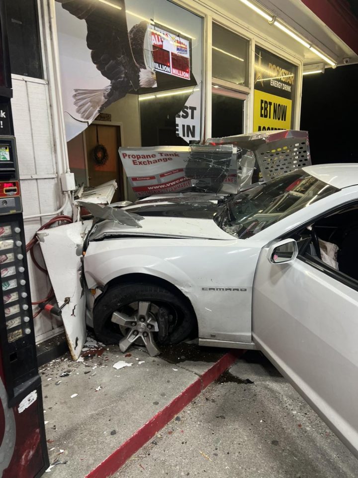 Chevy Camaro Crashes Into Convenience Store After Chase