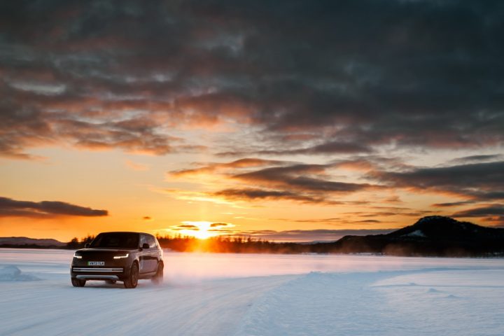 The all-electric Range Rover Electric out for cold-weather testing.