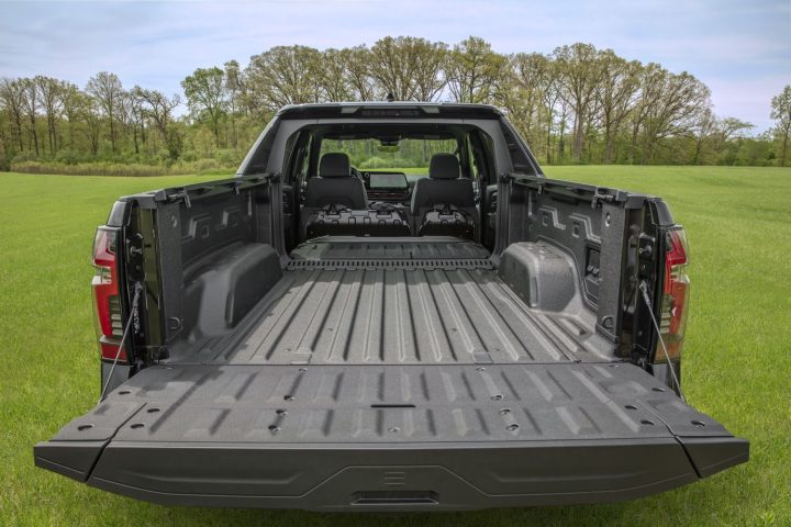 Cargo bed view of the 2024 Chevy Silverado EV RST First Edition.