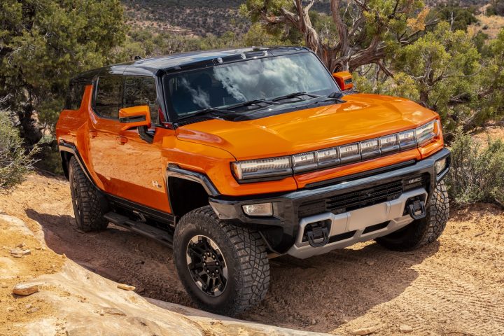 Production of the 2025 GMC Hummer EV will start in June 2024. Shown here is the 2024 GMC Hummer EV SUV in Afterburner Tintcoat.