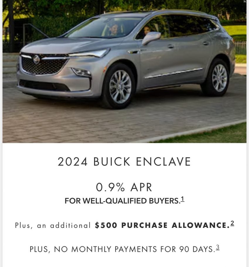 Buick Enclave Discount Offers 1,750 Off In May 2024