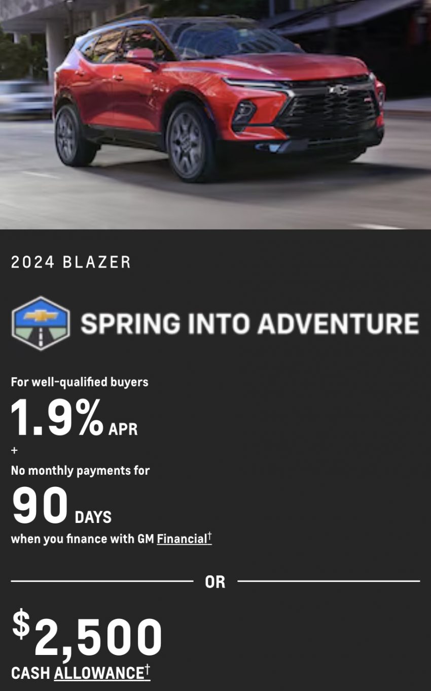 Chevy Blazer Discount Offers $2,500 Off In May 2024