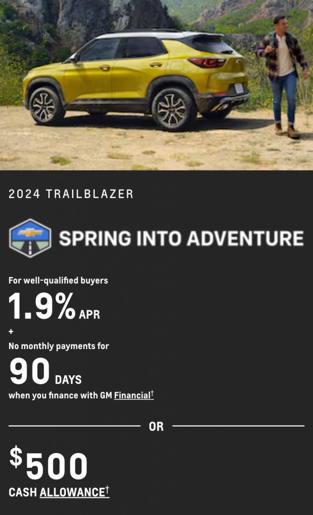 Chevy Trailblazer Discount Offers Low-Interest Financing In May 2024