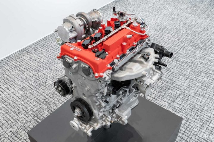 A prototype carbon neutral engine. Toyota, Subaru, and Mazda have committed to developing carbon neutral engine technology.