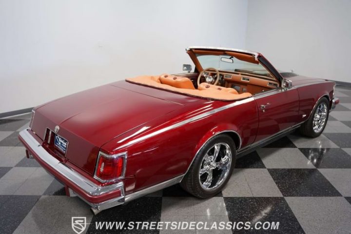 Rear three quarters view of the 1979 Cadillac Seville Roadster Convertible.