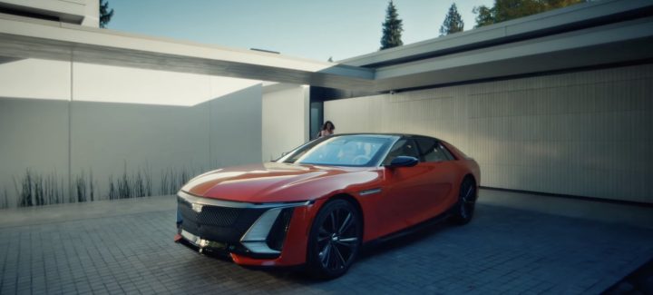 A Cadillac Celestiq parked in a driveway.