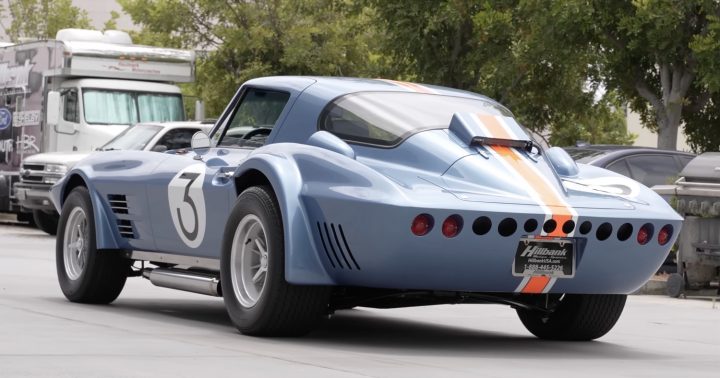 The rear end of a 1963 Corvette Grand Sport replica from Superformance.