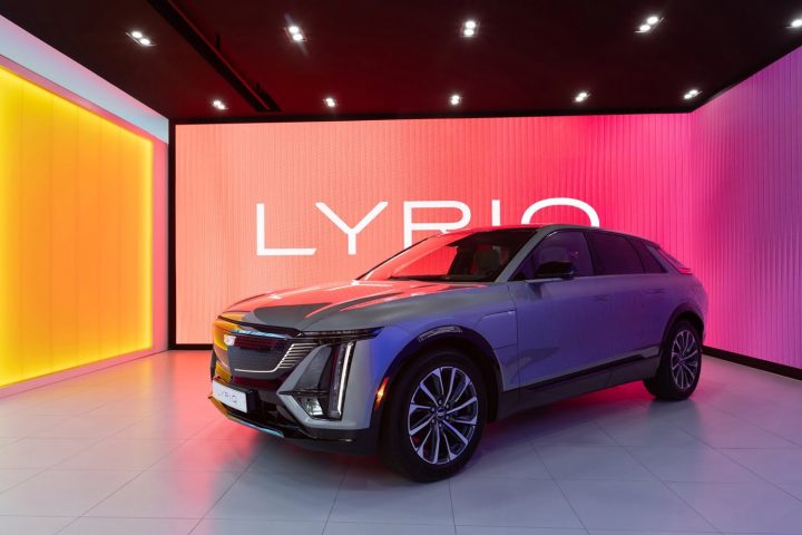 Front-three-quarter view of Cadillac Lyriq.