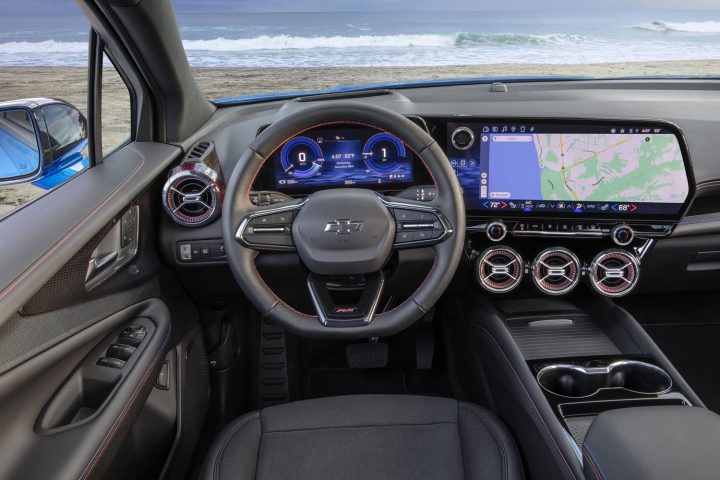 Cockpit view of the 2024 Chevy Blazer EV. 