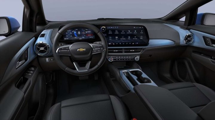 Cockpit view of the 2024 Chevy Equinox EV interior colors.