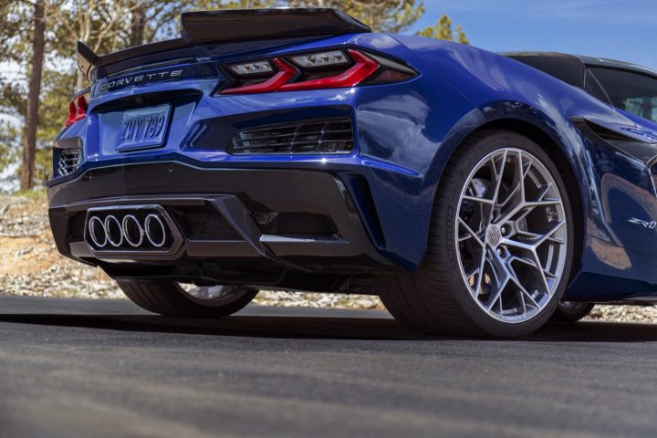 The rear end of the 2025 Corvette ZR1.