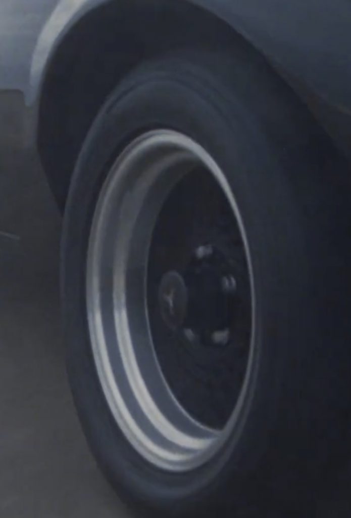 The wheel of a Buick Grand National in a new Jordan sneaker ad.