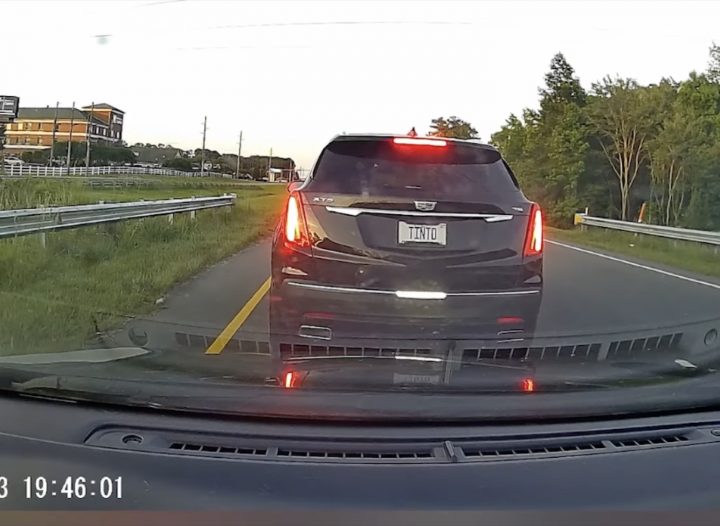 The rear end of a Cadillac XT5.