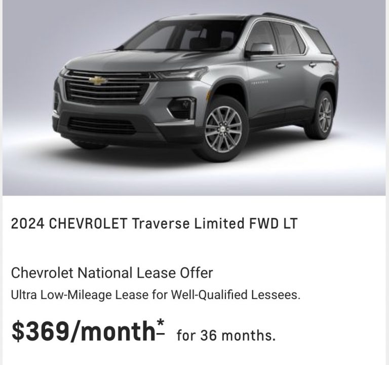 Chevy Traverse Lease Deals Available In July 2024