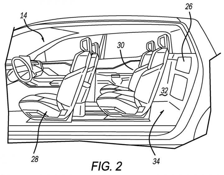 A patent application that may signal interest in building a three-row Ram pickup truck.
