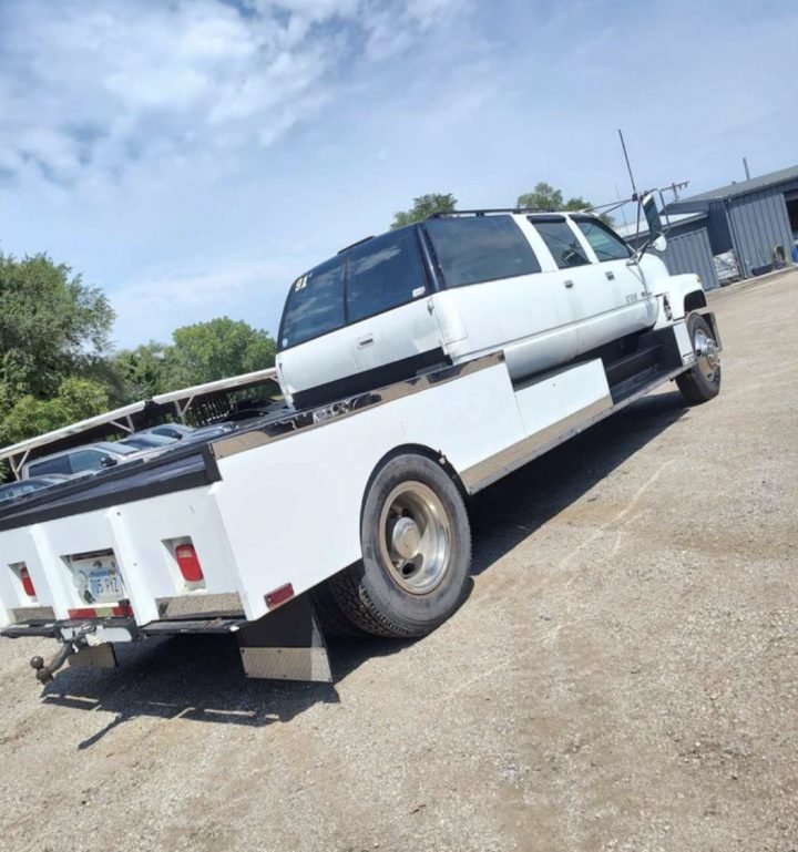 Rear-three-quarter view of 1991 GMC Topkick.