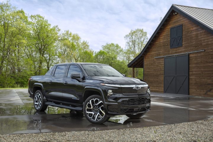 Photo of Silverado EV, a vehicle that would benefit from a ChargePoint Omni Port.