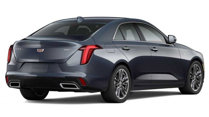 Rear three quarters view of the 2025 Cadillac CT4.