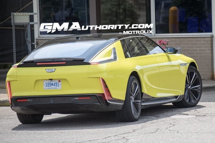 Rear three quarters view of the 2025 Cadillac Celestiq. 
