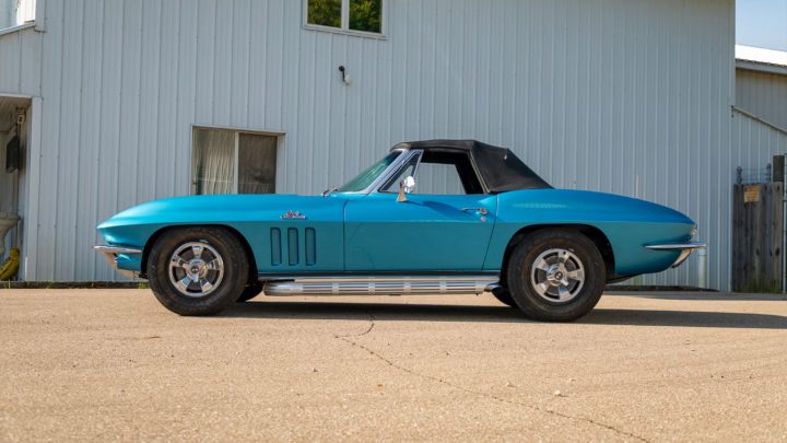 Side view of the 1966 Chevy Corvette Big Block Convertible heading to auction.