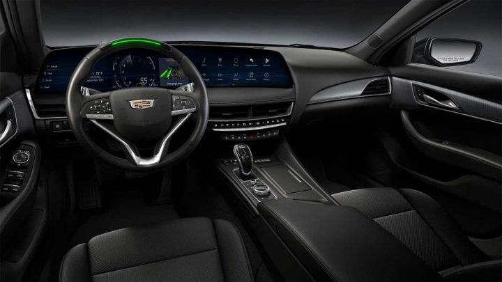 Derail view of the 2025 Cadillac CT5 interior.