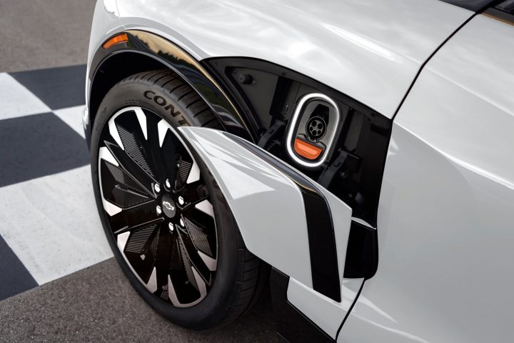 The GM 2025 Blazer EV charging port related to electric vehicles charging.