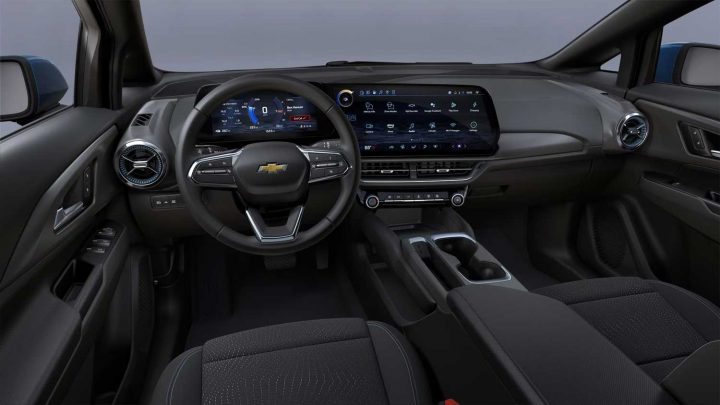 Detail view of the 2025 Chevy Equinox EV interior colors.