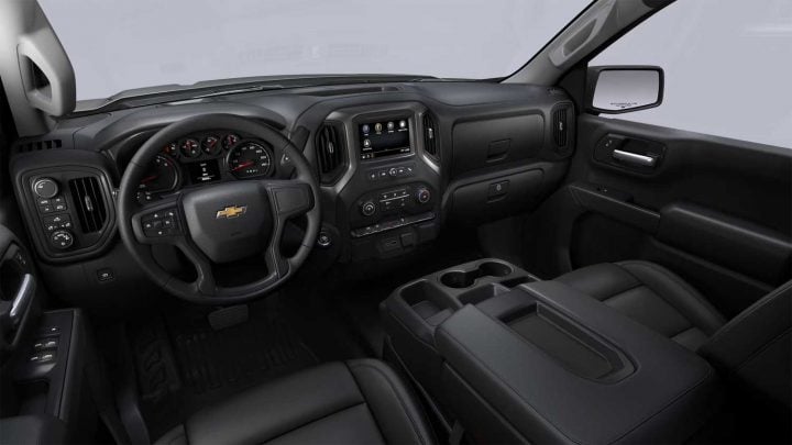 Cockpit view of the 2025 Chevy Silverado 1500 interior colorways.