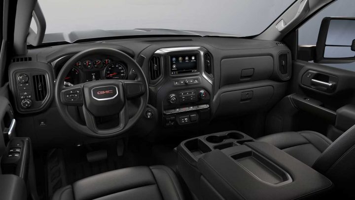 Detail view of the 2025 GMC Sierra HD interior colors.