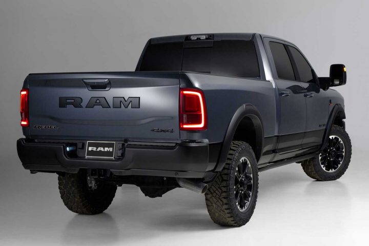 The rear end of the 2025 Ram HD.