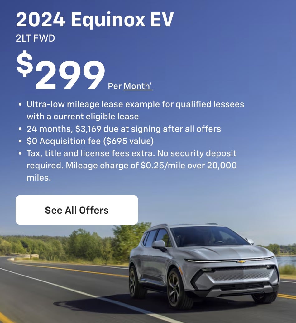 Chevy Equinox EV Lease Available Nationwide September 2024