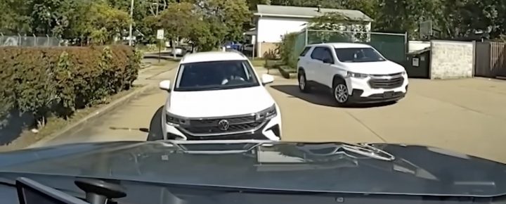 Dash cam view from a Chevy Tahoe PPV moments before a high-speed chase.
