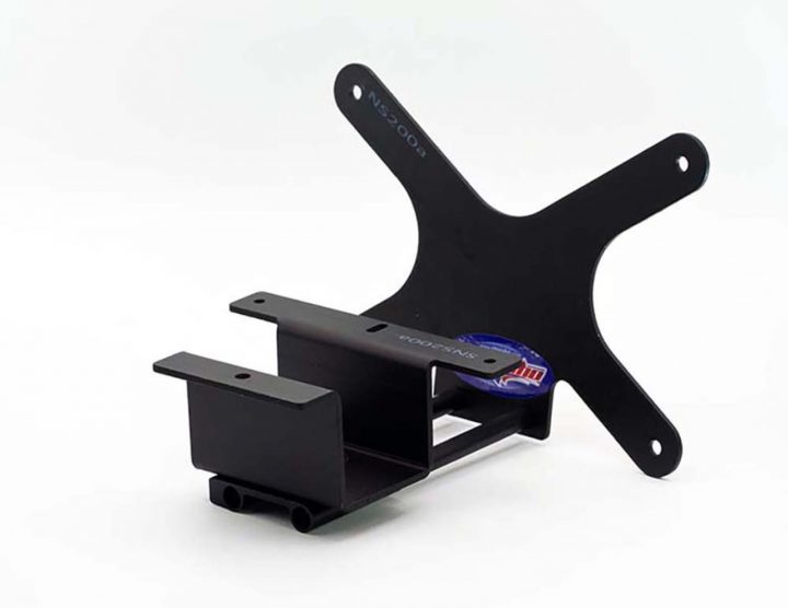 A front license plate holder designed for the C7 Corvette.