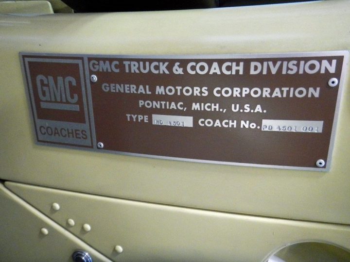 GMC Scenicruiser placard.