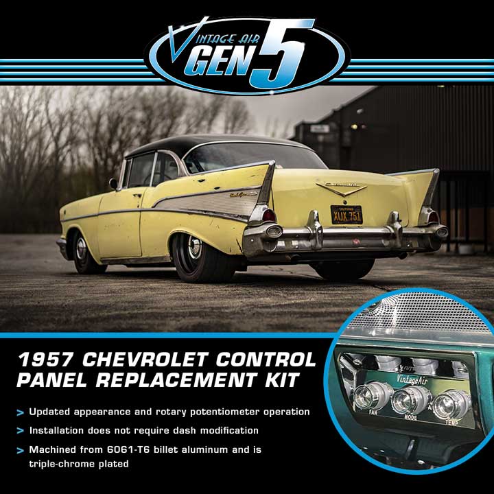 Details of the Control Panel Kit for the 1957 Chevy.