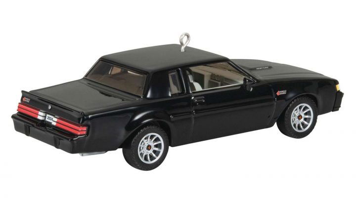 Rear three quarters view of the 1984 Buick Grand National Hallmark ornament.