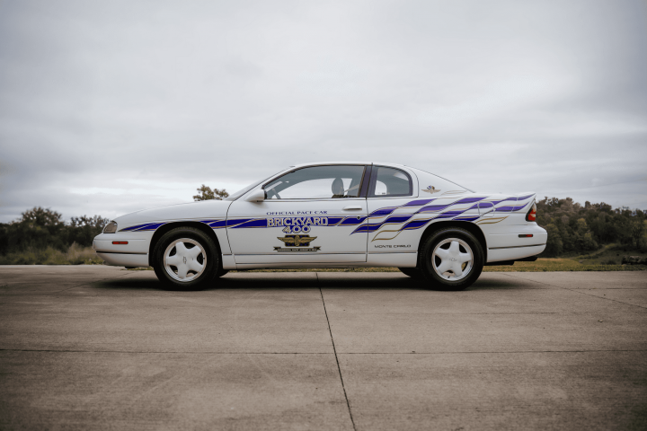 1995 Chevy Monte Carlo Z34 Brickyard 400 Pace Car side profile.
