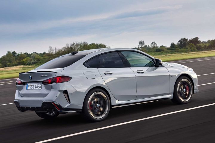 2025 BMW 2 Series Gran Coupe rear three quarter angle.