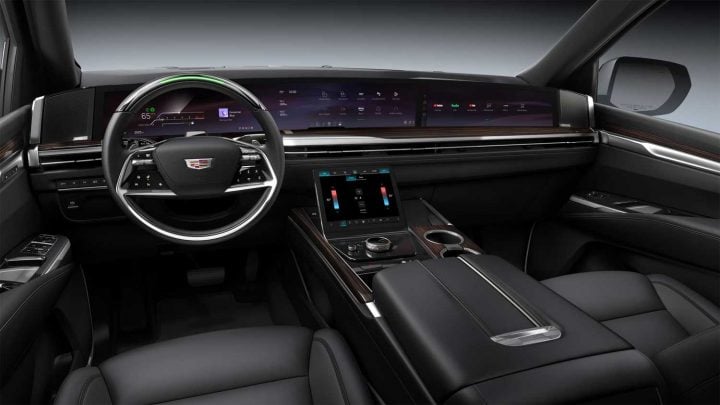 Detail view of the 2025 Cadillac Escalade interior.